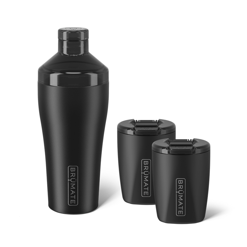 Cocktail Shaker + Rocks Bundle | Matte Black | 22/12oz - Fresh Gift Pack