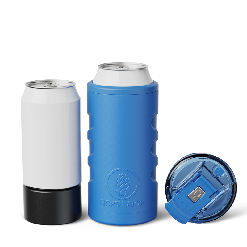 Retro Hopsulator Trio | Matte Azure | 12/16oz Standard Cans - Cold Grip