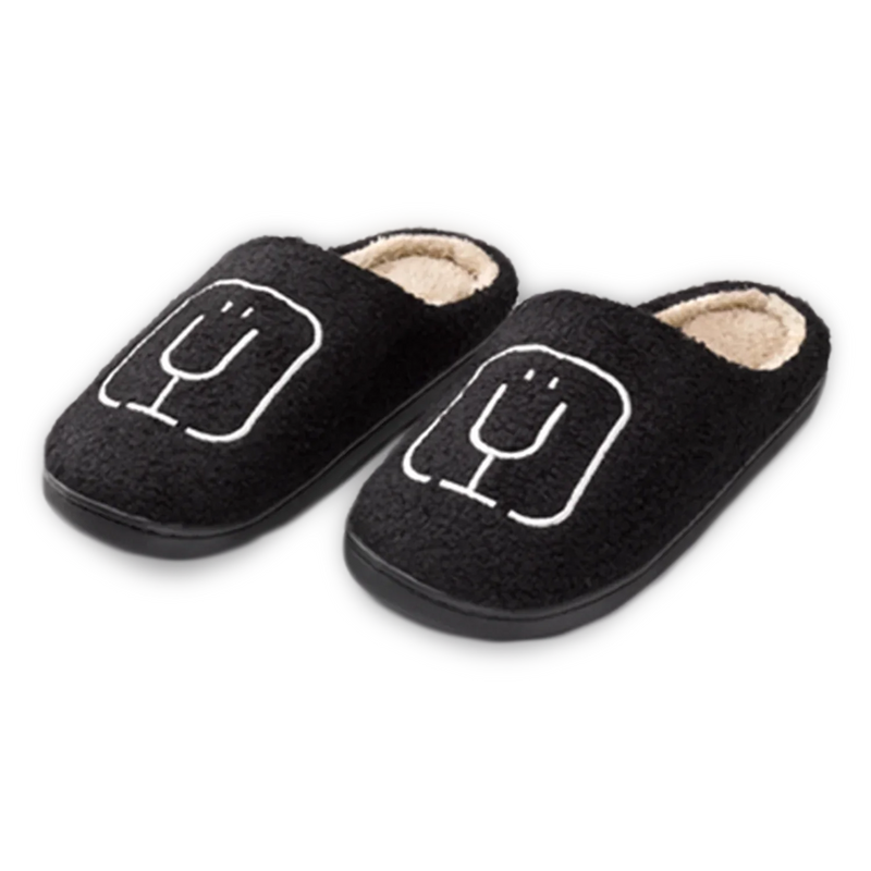 BruMate Fuzzy Slippers | Black - Lounge Ready