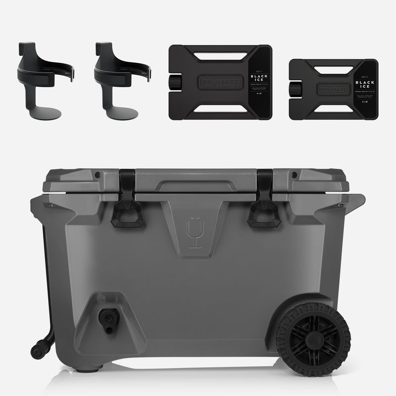 Br Tank 55-Quart Double Drink Holder Cooler Bundle | Charcoal - Home Weekend Set