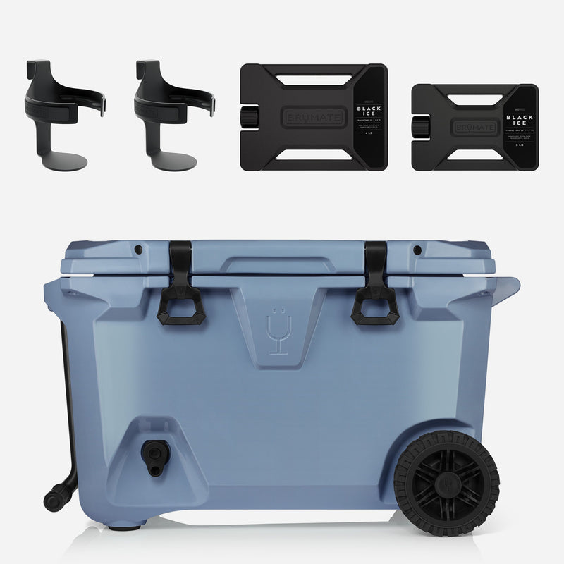 Br Tank 55-Quart Double Drink Holder Cooler Bundle | Denim - Modern Carry